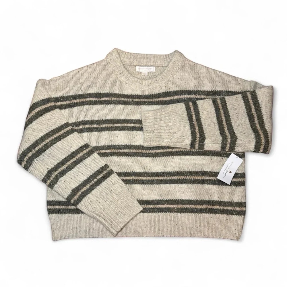 NWT Spiritual Gangster Evereve Wilder Women’s Striped Wool Knit Sweater — LARGE